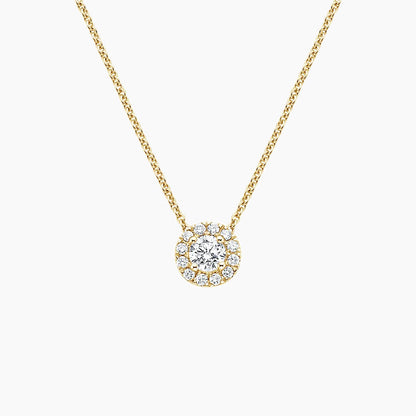 Halo Model 0.50 karat Yuvarlak Kesim Laboratuvar Pırlanta Kolye 18K - Bold Diamonds