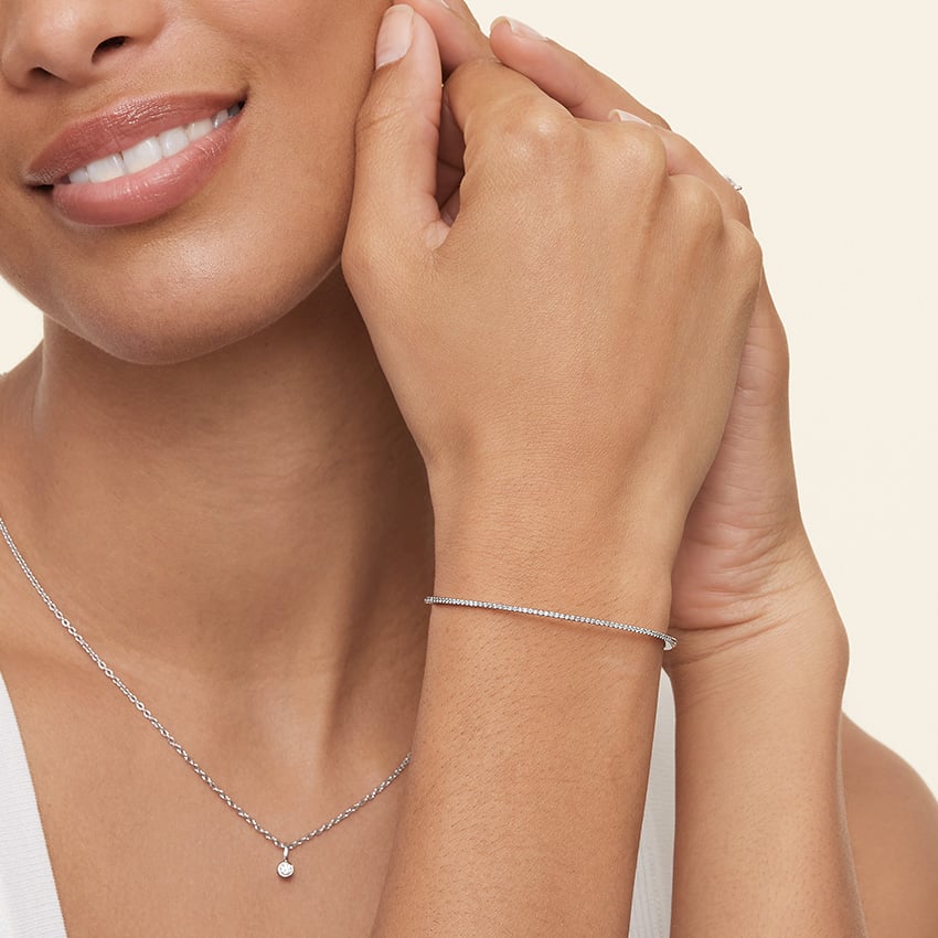Çiy Damlası Model 0.50 karat Yuvarlak Kesim Laboratuvar Pırlanta Kolye 18K - Bold Diamonds