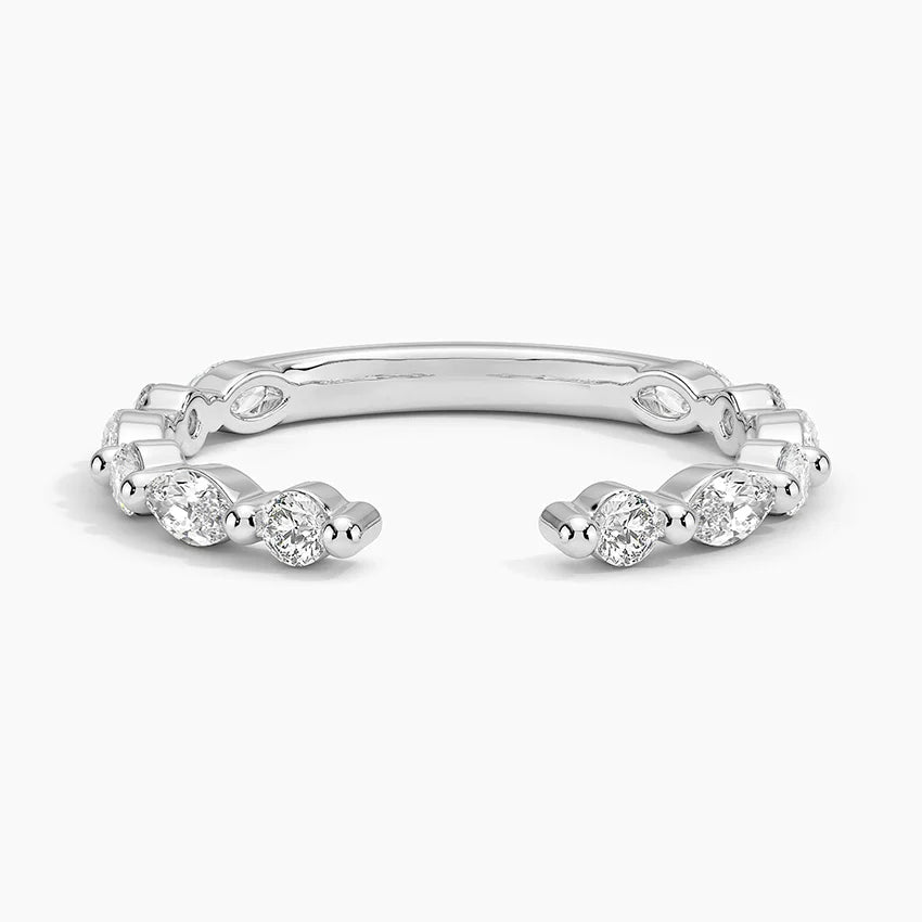 Tamamlayıcı Yüzük 0.50 Karat Yuvarlak Kesim Laboratuvar Pırlanta Yüzük 18K - Bold Diamonds