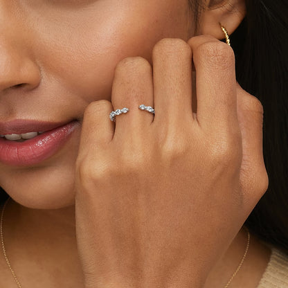 Tamamlayıcı Yüzük 0.50 Karat Yuvarlak Kesim Laboratuvar Pırlanta Yüzük 18K - Bold Diamonds