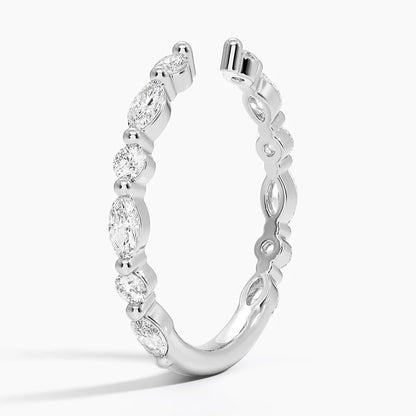 Tamamlayıcı Yüzük 0.50 Karat Yuvarlak Kesim Laboratuvar Pırlanta Yüzük 18K - Bold Diamonds