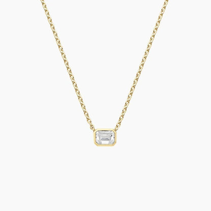 Zümrüt Kesim Model 0.50 karat Laboratuvar Pırlanta Kolye 18K - Bold Diamonds