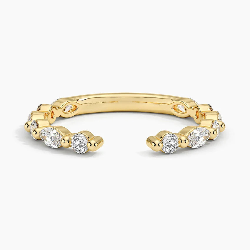 Tamamlayıcı Yüzük 0.50 Karat Yuvarlak Kesim Laboratuvar Pırlanta Yüzük 18K - Bold Diamonds