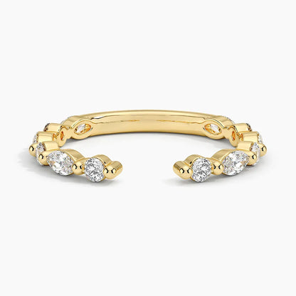 Tamamlayıcı Yüzük 0.50 Karat Yuvarlak Kesim Laboratuvar Pırlanta Yüzük 18K - Bold Diamonds