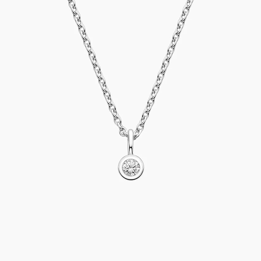 Çiy Damlası Model 0.50 karat Yuvarlak Kesim Laboratuvar Pırlanta Kolye 18K - Bold Diamonds