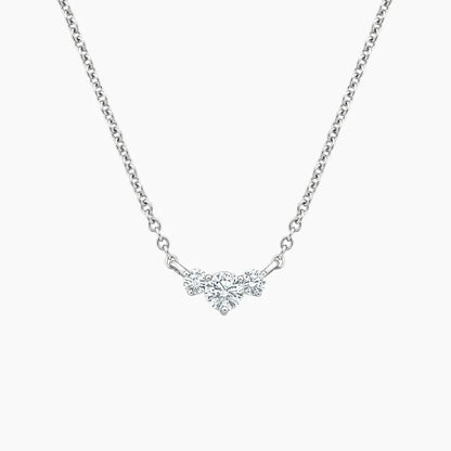 Üçlü Taşlı Model  0.50 karat Yuvarlak Kesim Laboratuvar Pırlanta Kolye 18K - Bold Diamonds