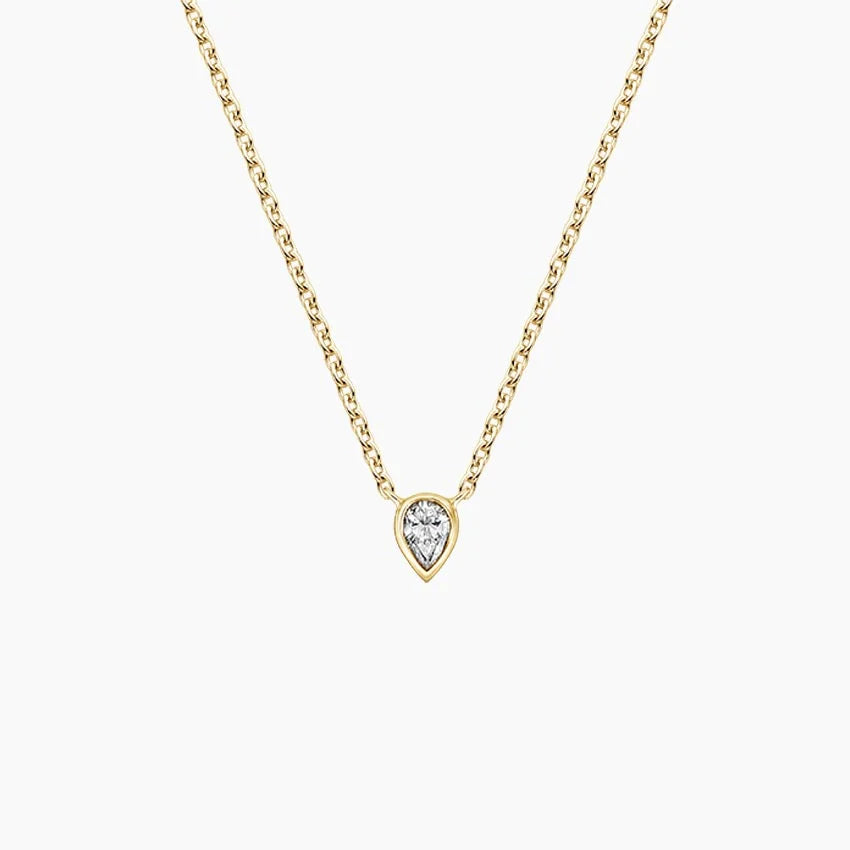 Ters Damla Model 0.50 karat Damla Kesim Laboratuvar Pırlanta Kolye 18K - Bold Diamonds
