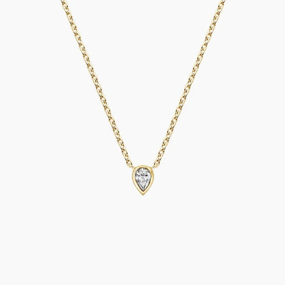 Ters Damla Model 0.50 karat Damla Kesim Laboratuvar Pırlanta Kolye 18K - Bold Diamonds