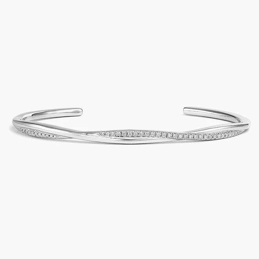 Parıltı Dalgası Model 0.50 Karat Yuvarlak Kesim Laboratuvar Pırlanta Bileklik 18K - Bold Diamonds