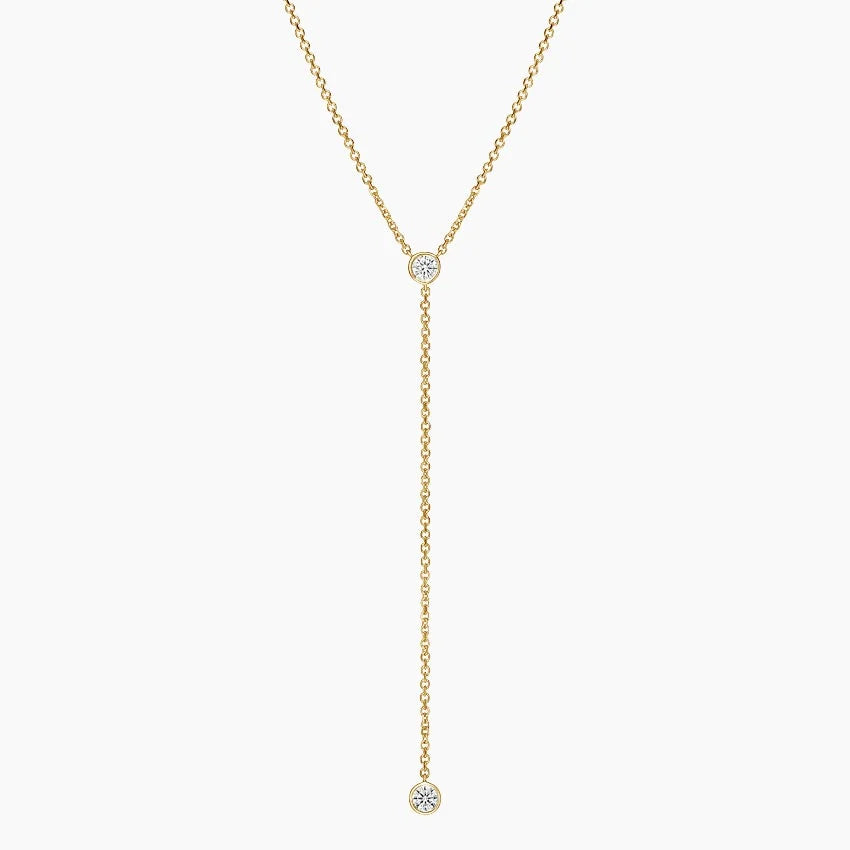 İkili Işıltı Model 0.50 karat Damla Kesim Laboratuvar Pırlanta Kolye 18K - Bold Diamonds
