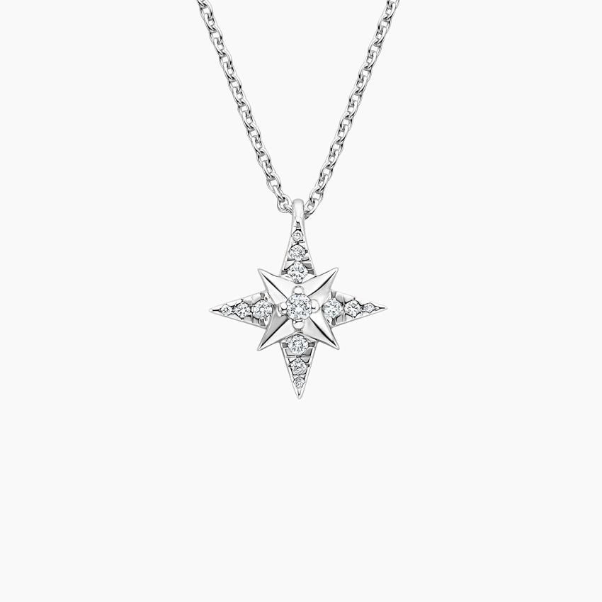 Lüks Kutup Yıldızı Model 0.50 karat Yuvarlak Kesim Laboratuvar Pırlanta Kolye 18K - Bold Diamonds