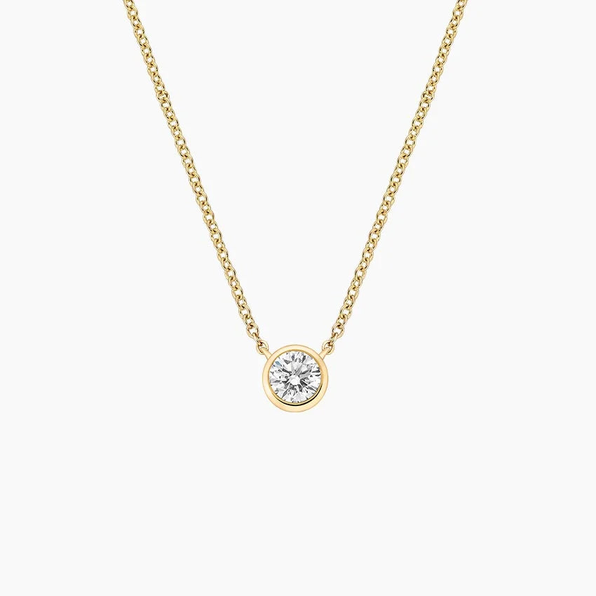 Yuvarlak Kesim Model 0.50 karat Laboratuvar Pırlanta Kolye 18K - Bold Diamonds