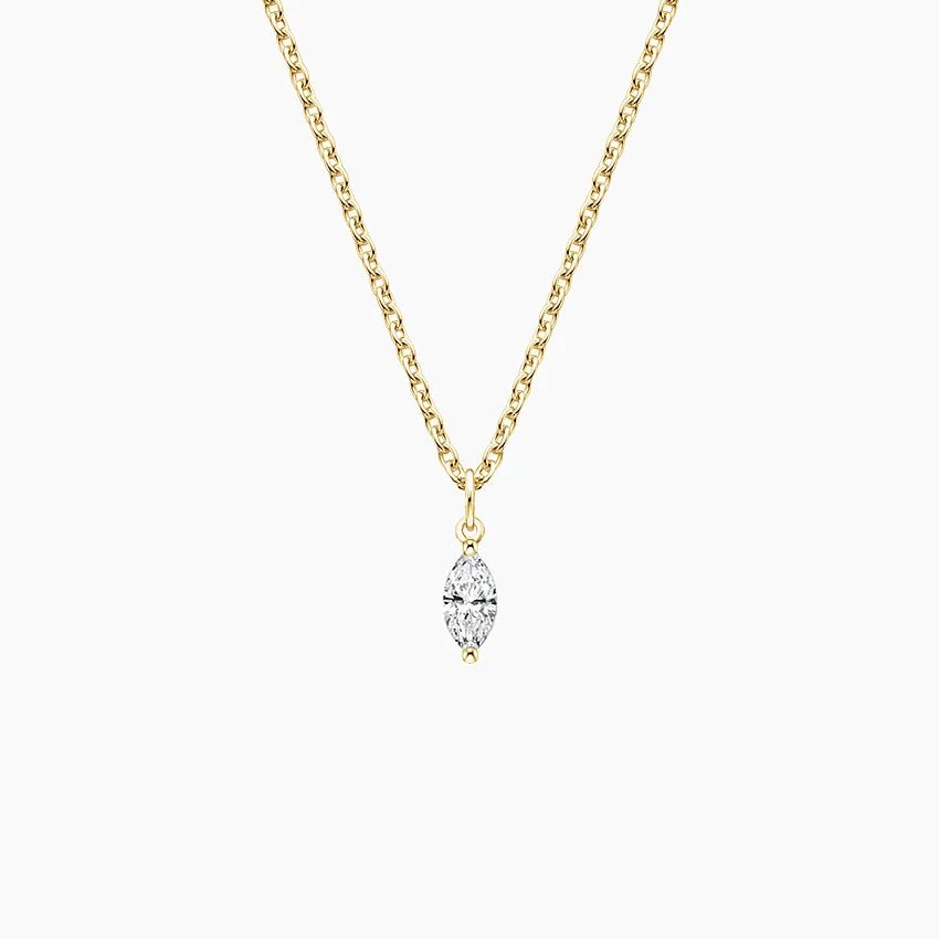 Markiz Kesim 0.50 karat Laboratuvar Pırlanta Kolye 18K - Bold Diamonds