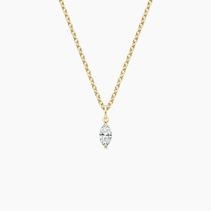 Markiz Kesim 0.50 karat Laboratuvar Pırlanta Kolye 18K - Bold Diamonds
