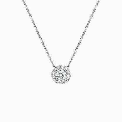Halo Model 0.50 karat Yuvarlak Kesim Laboratuvar Pırlanta Kolye 18K - Bold Diamonds