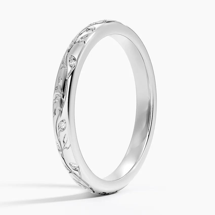 Alyans 0.10 Karat Yuvarlak Kesim Laboratuvar Pırlanta Yüzük 18K - Bold Diamonds