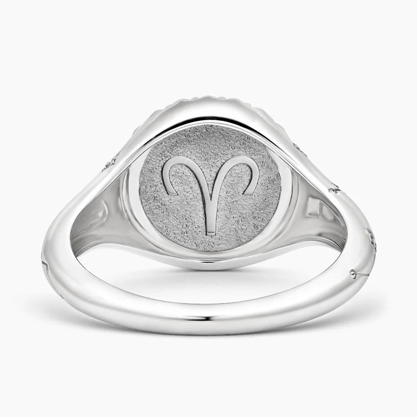Koç Burcu Tasarım 0.10 Karat Yuvarlak Kesim Laboratuvar Pırlanta Yüzük 18K - Bold Diamonds