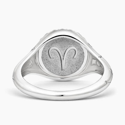 Koç Burcu Tasarım 0.10 Karat Yuvarlak Kesim Laboratuvar Pırlanta Yüzük 18K - Bold Diamonds
