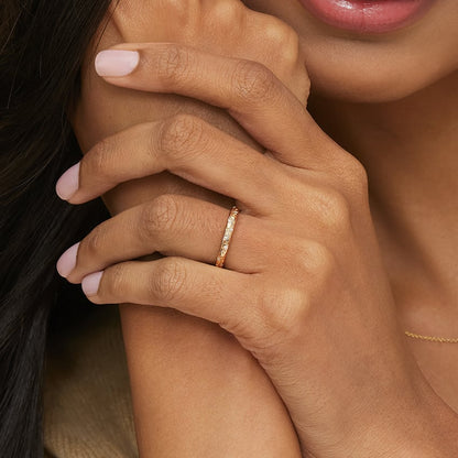 Alyans 0.10 Karat Yuvarlak Kesim Laboratuvar Pırlanta Yüzük 18K - Bold Diamonds