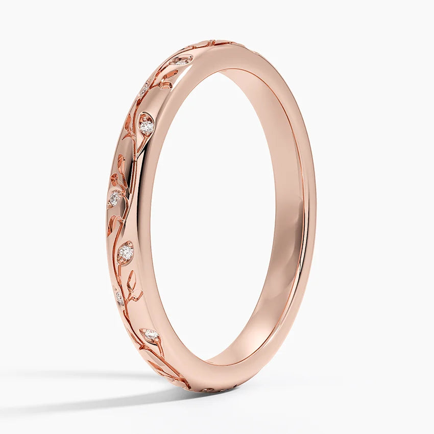 Alyans 0.10 Karat Yuvarlak Kesim Laboratuvar Pırlanta Yüzük 18K - Bold Diamonds