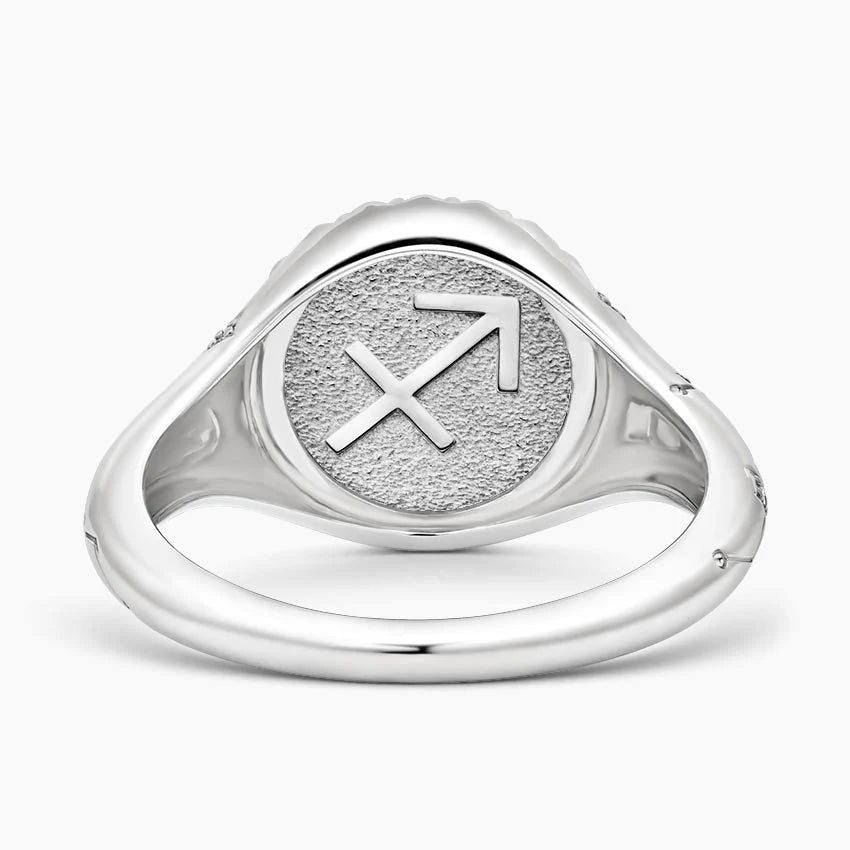 Yay Burcu Tasarım 0.10 Karat Yuvarlak Kesim Laboratuvar Pırlanta Yüzük 18K - Bold Diamonds