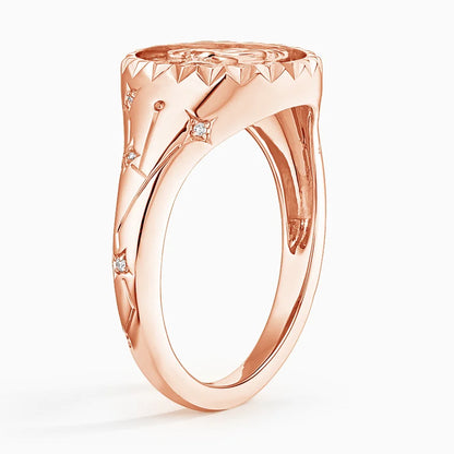 Başak Burcu Tasarım 0.10 Karat Yuvarlak Kesim Laboratuvar Pırlanta Yüzük 18K - Bold Diamonds