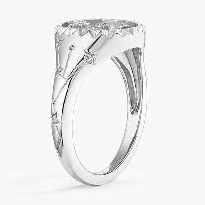 Terazi Burcu Tasarım 0.10 Karat Yuvarlak Kesim Laboratuvar Pırlanta Yüzük 18K - Bold Diamonds