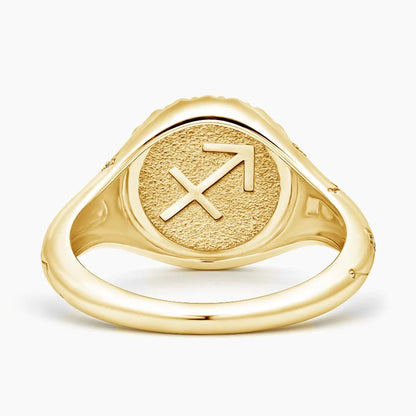Yay Burcu Tasarım 0.10 Karat Yuvarlak Kesim Laboratuvar Pırlanta Yüzük 18K - Bold Diamonds