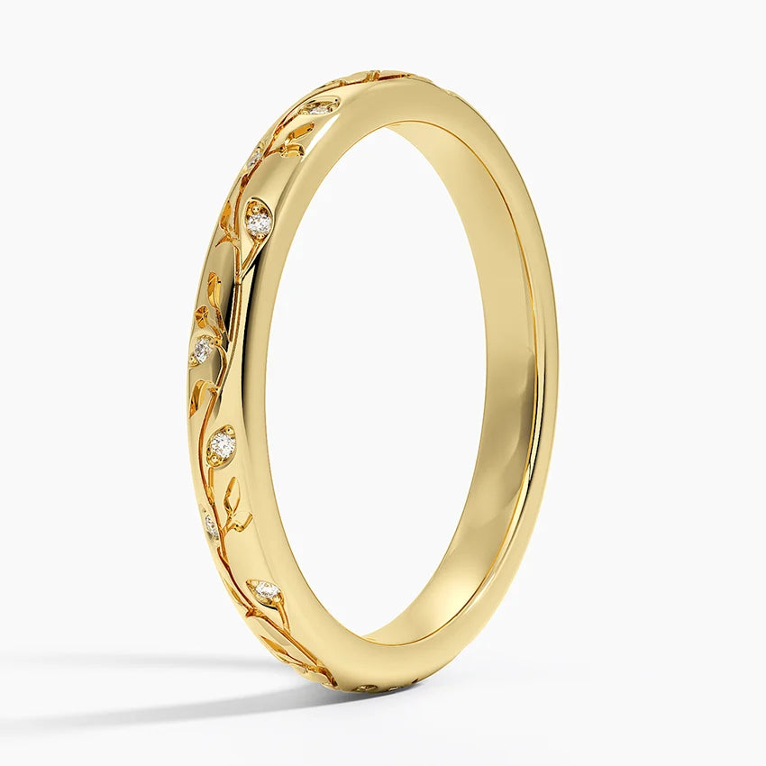 Alyans 0.10 Karat Yuvarlak Kesim Laboratuvar Pırlanta Yüzük 18K - Bold Diamonds