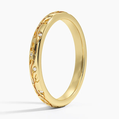 Alyans 0.10 Karat Yuvarlak Kesim Laboratuvar Pırlanta Yüzük 18K - Bold Diamonds
