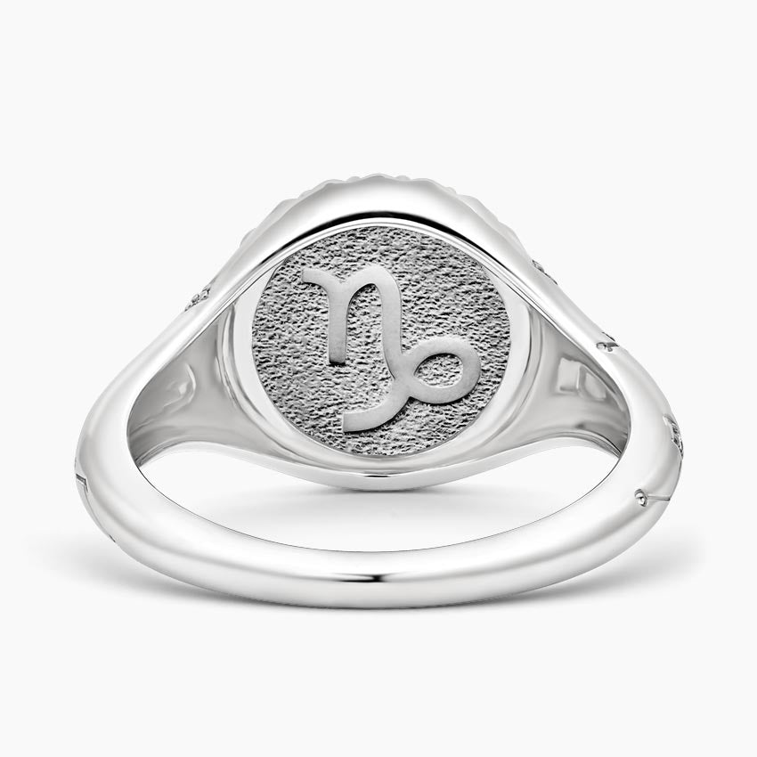 Oğlak Burcu Tasarım 0.10 Karat Yuvarlak Kesim Laboratuvar Pırlanta Yüzük 18K - Bold Diamonds