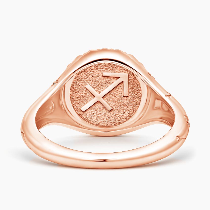 Yay Burcu Tasarım 0.10 Karat Yuvarlak Kesim Laboratuvar Pırlanta Yüzük 18K - Bold Diamonds