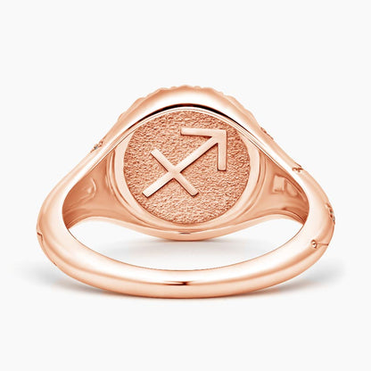 Yay Burcu Tasarım 0.10 Karat Yuvarlak Kesim Laboratuvar Pırlanta Yüzük 18K - Bold Diamonds