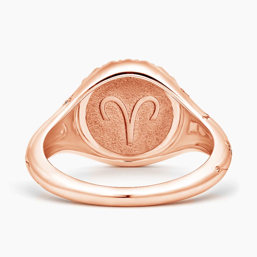 Koç Burcu Tasarım 0.10 Karat Yuvarlak Kesim Laboratuvar Pırlanta Yüzük 18K - Bold Diamonds