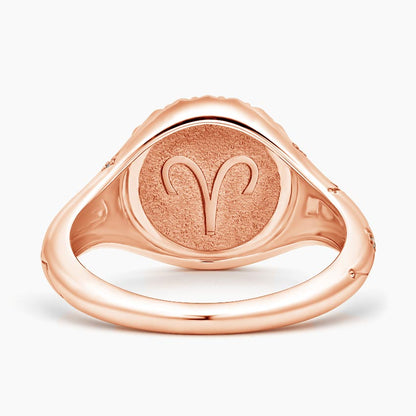 Koç Burcu Tasarım 0.10 Karat Yuvarlak Kesim Laboratuvar Pırlanta Yüzük 18K - Bold Diamonds
