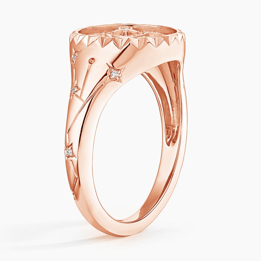 Yay Burcu Tasarım 0.10 Karat Yuvarlak Kesim Laboratuvar Pırlanta Yüzük 18K - Bold Diamonds