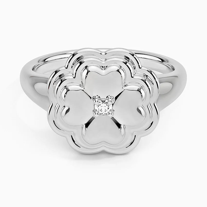 Özel Tasarım 0,10 Karat Yuvarlak Kesim Laboratuvar Pırlanta Yüzük 18K - Bold Diamonds