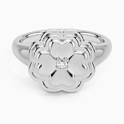 Özel Tasarım 0,10 Karat Yuvarlak Kesim Laboratuvar Pırlanta Yüzük 18K - Bold Diamonds