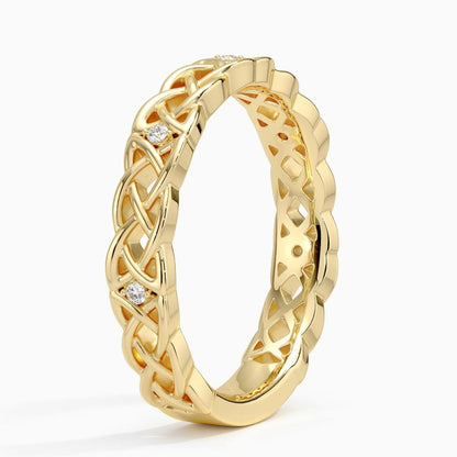 Özel Tasarım Alyans 0,10 Karat Baget Kesim Laboratuvar Pırlanta Yüzük 18K - Bold Diamonds