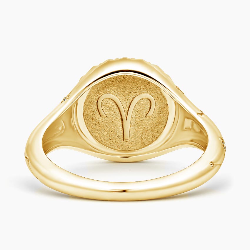 Koç Burcu Tasarım 0.10 Karat Yuvarlak Kesim Laboratuvar Pırlanta Yüzük 18K - Bold Diamonds