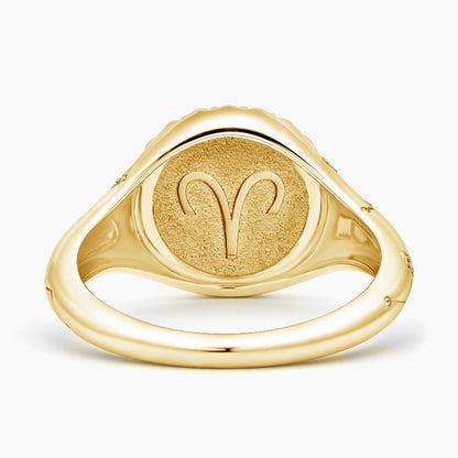 Koç Burcu Tasarım 0.10 Karat Yuvarlak Kesim Laboratuvar Pırlanta Yüzük 18K - Bold Diamonds