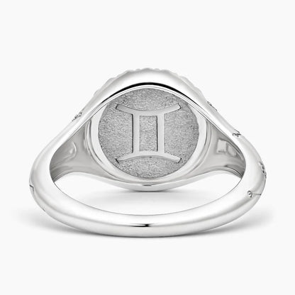 İkizler Burcu Tasarım 0.10 Karat Yuvarlak Kesim Laboratuvar Pırlanta Yüzük 18K - Bold Diamonds