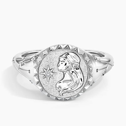 Başak Burcu Tasarım 0.10 Karat Yuvarlak Kesim Laboratuvar Pırlanta Yüzük 18K - Bold Diamonds
