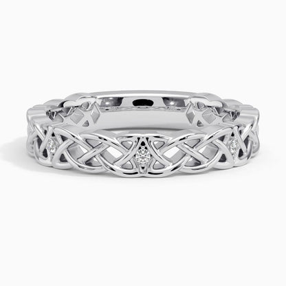 Özel Tasarım Alyans 0,10 Karat Baget Kesim Laboratuvar Pırlanta Yüzük 18K - Bold Diamonds