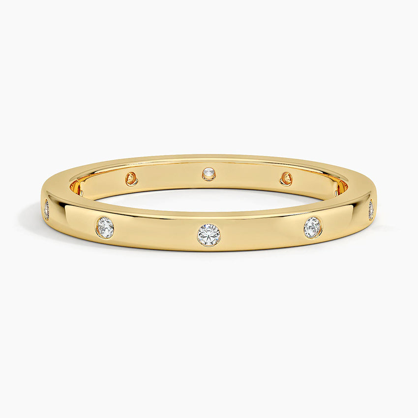 Alyans 0,10 Karat Yuvarlak Kesim Laboratuvar Pırlanta Yüzük 18K - Bold Diamonds