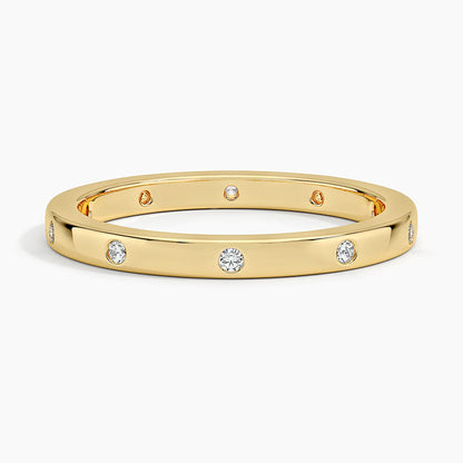 Alyans 0,10 Karat Yuvarlak Kesim Laboratuvar Pırlanta Yüzük 18K - Bold Diamonds