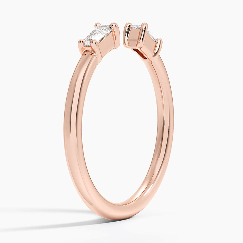 Tamamlayıcı 0,20 Karat Baget Kesim Laboratuvar Pırlanta Yüzük 18K - Bold Diamonds
