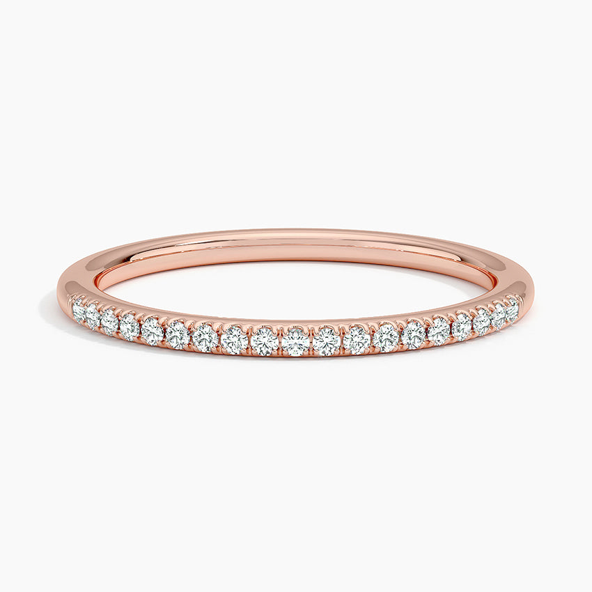 Yarım Tur Alyans 0,20 Karat Yuvarlak Kesim Laboratuvar Pırlanta Yüzük 18K - Bold Diamonds