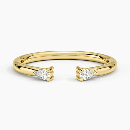Tamamlayıcı 0,20 Karat Damla Kesim Laboratuvar Pırlanta Yüzük 18K - Bold Diamonds