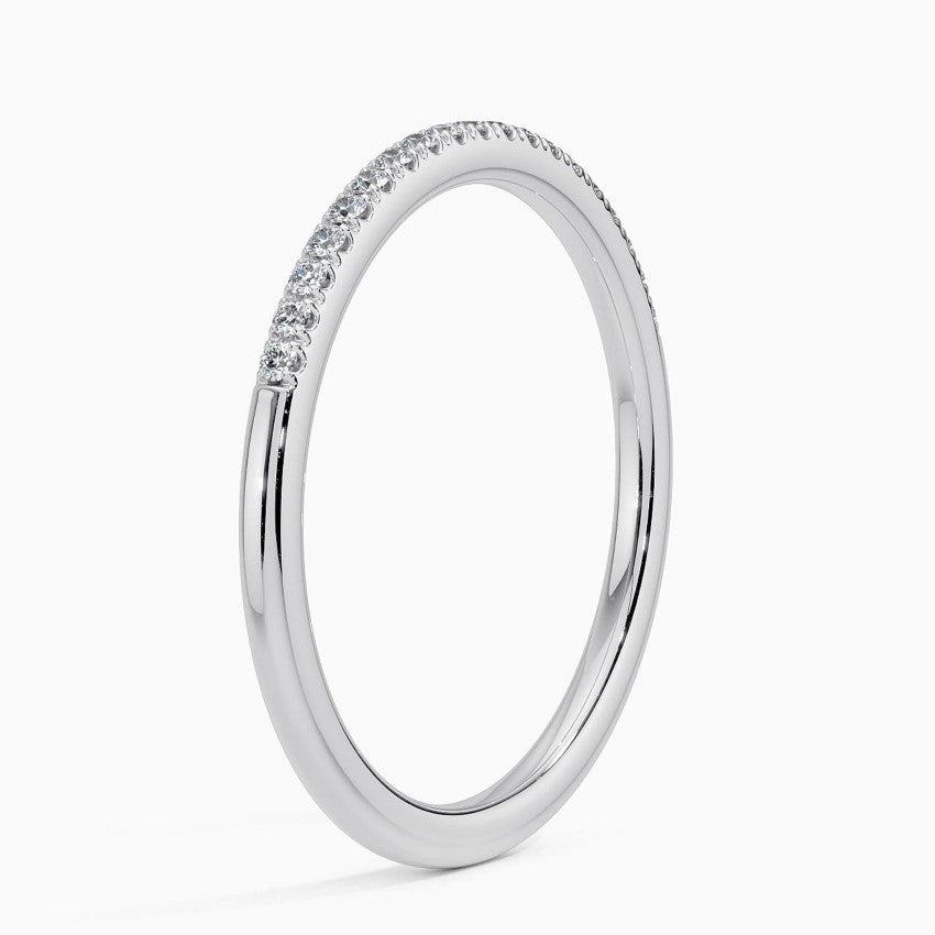 Yarım Tur Alyans 0,20 Karat Yuvarlak Kesim Laboratuvar Pırlanta Yüzük 18K - Bold Diamonds